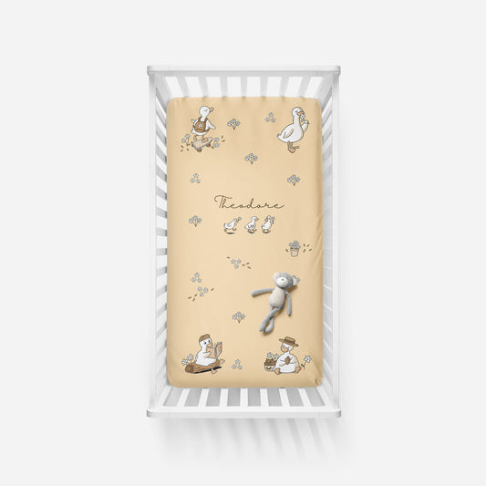 Crib Sheet Ducks Personalized