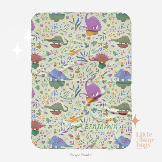 Dinosaurs Personalized Blanket