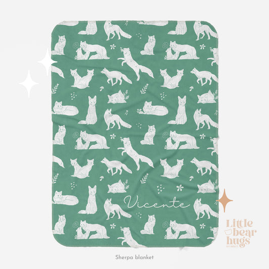 Foxes Personalized Blanket