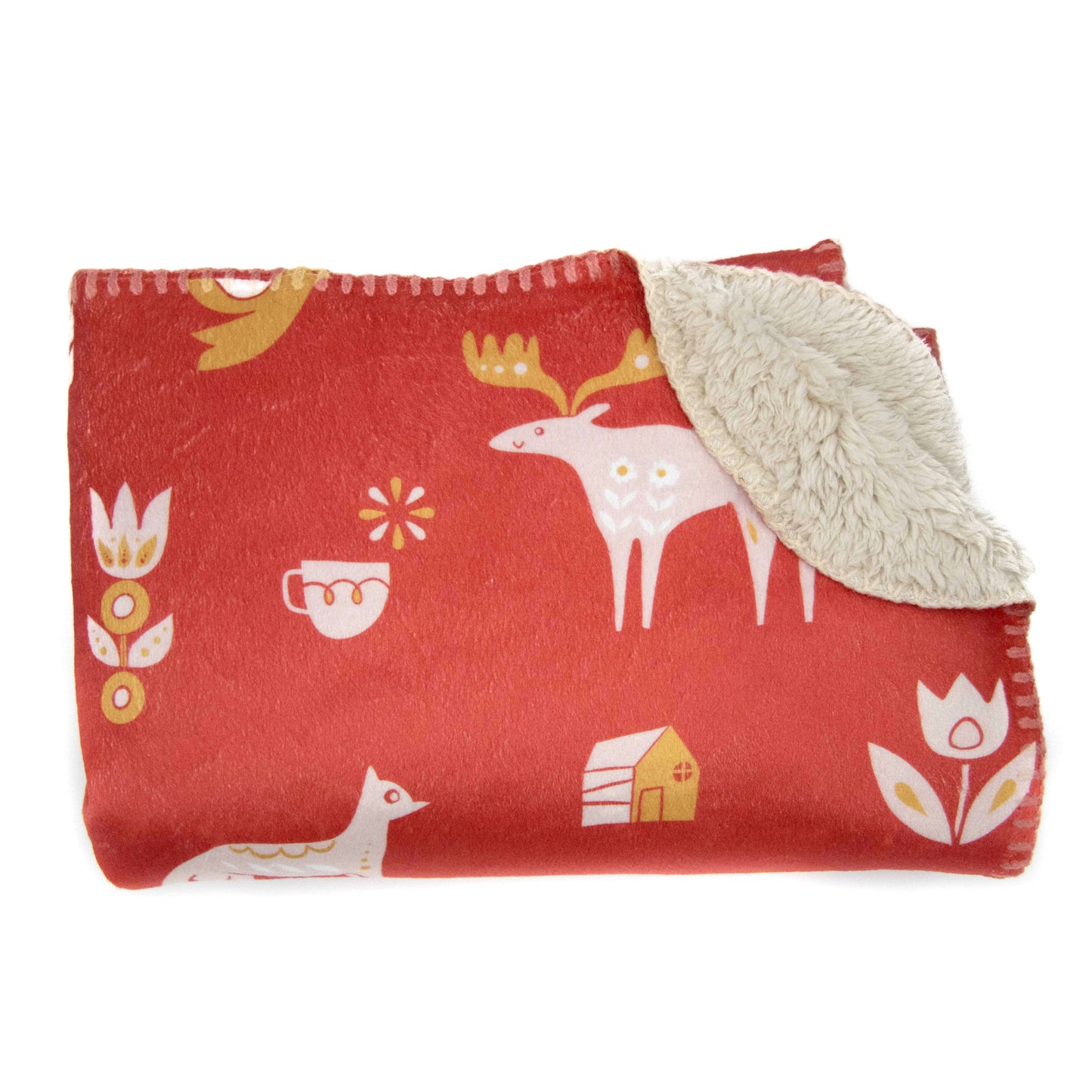 Scandinavian Personalized Blanket in Red