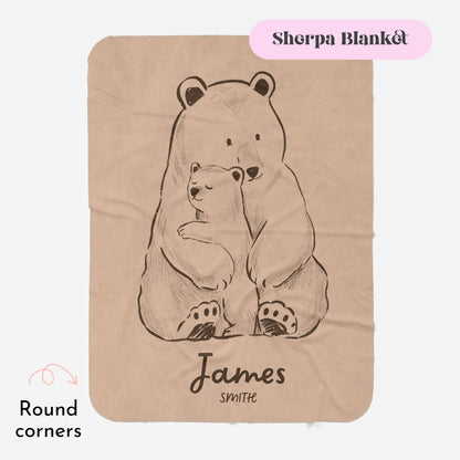 Mama Bear Personalized Blanket