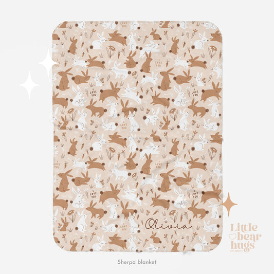 Easter Bunnies Personalized Blanket