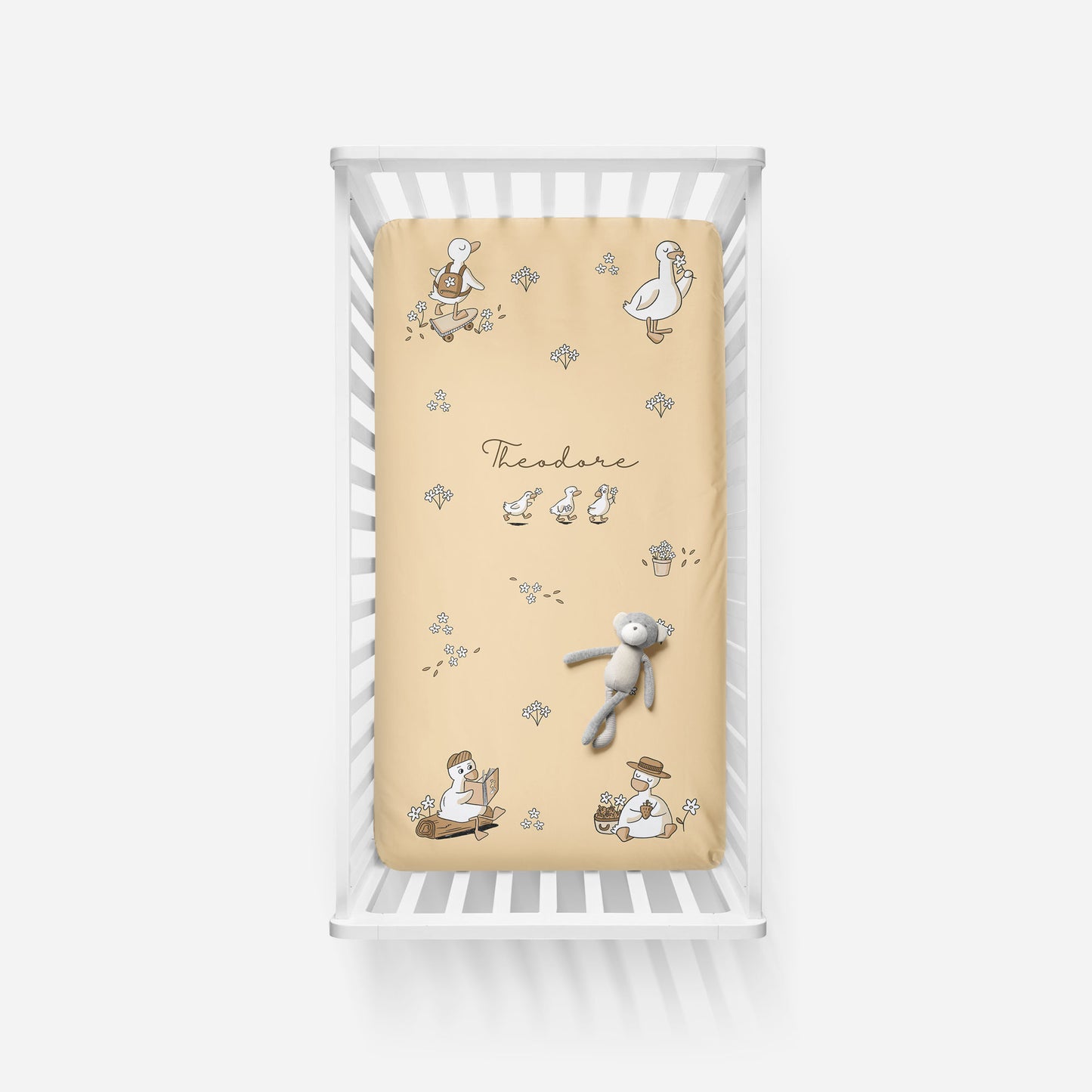 Crib Sheet Ducks Personalized