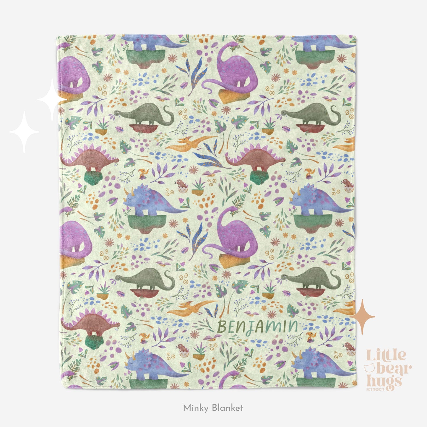 Dinosaurs Personalized Blanket