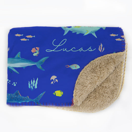 Ocean Sea Animals Personalized Blanket