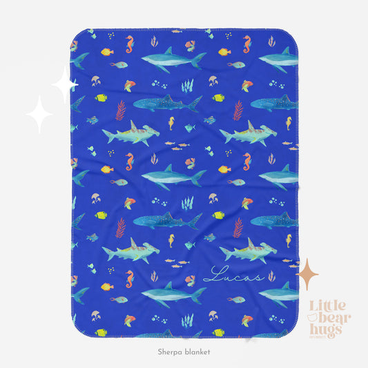Ocean Sea Animals Personalized Blanket